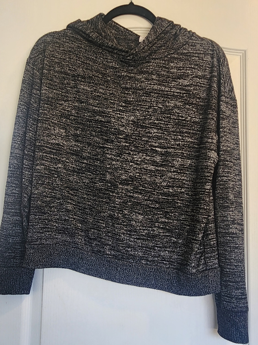 GAP Marled Black & White Hooded Pullover Sweater XS Euc